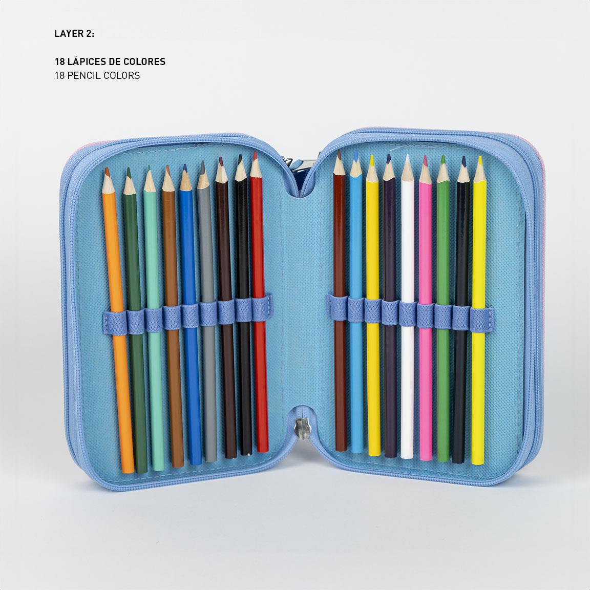 Set escolar Stitch con estuche triple.