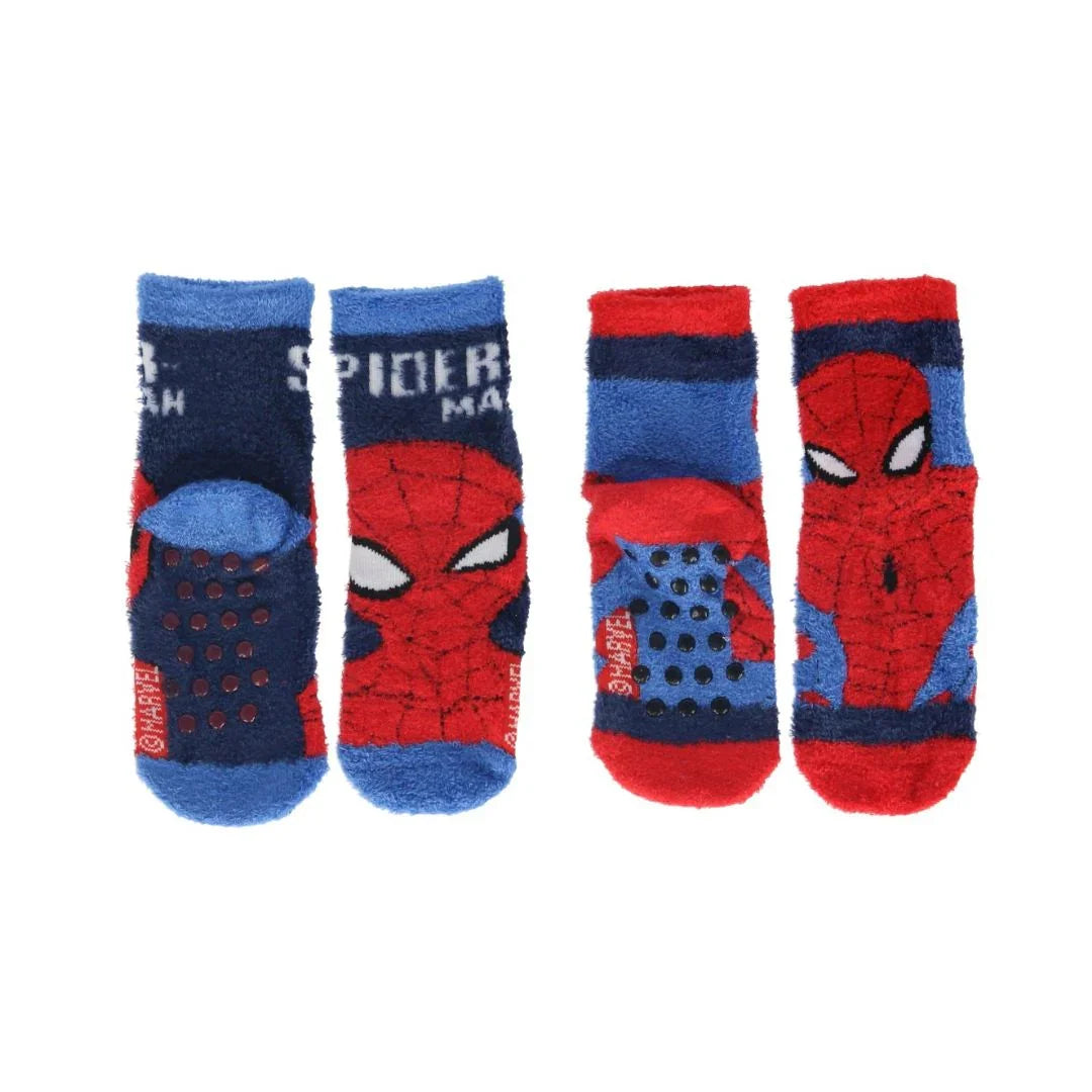 2 pares de meias antiderrapantes Spiderman - BONECADA