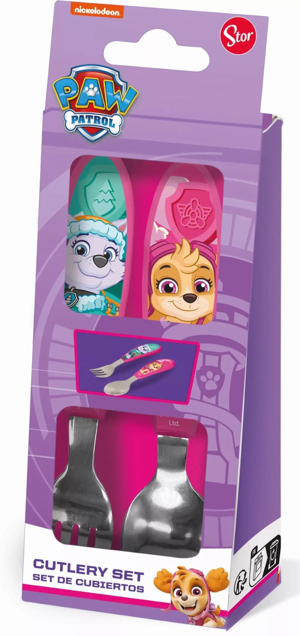 2 talheres ergonómicos Patrulha Pata Girl Superpowers - BONECADA