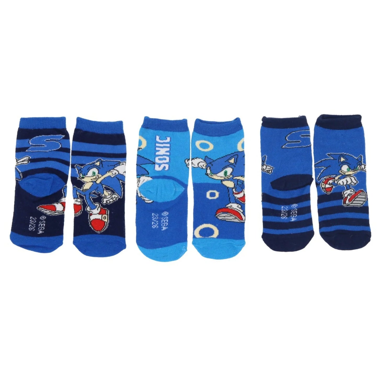 3 pares de meias Sonic - BONECADA