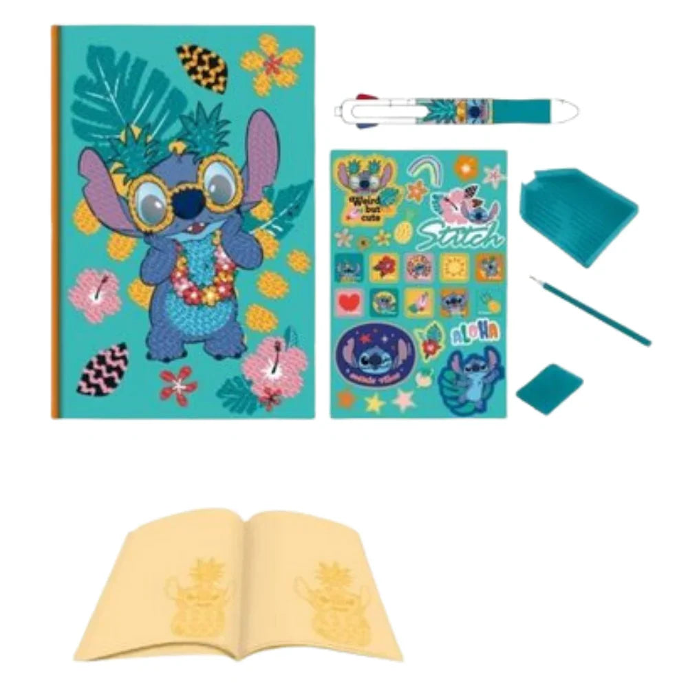 Bloco de Notas com Acessórios Stitch verde - BONECADA