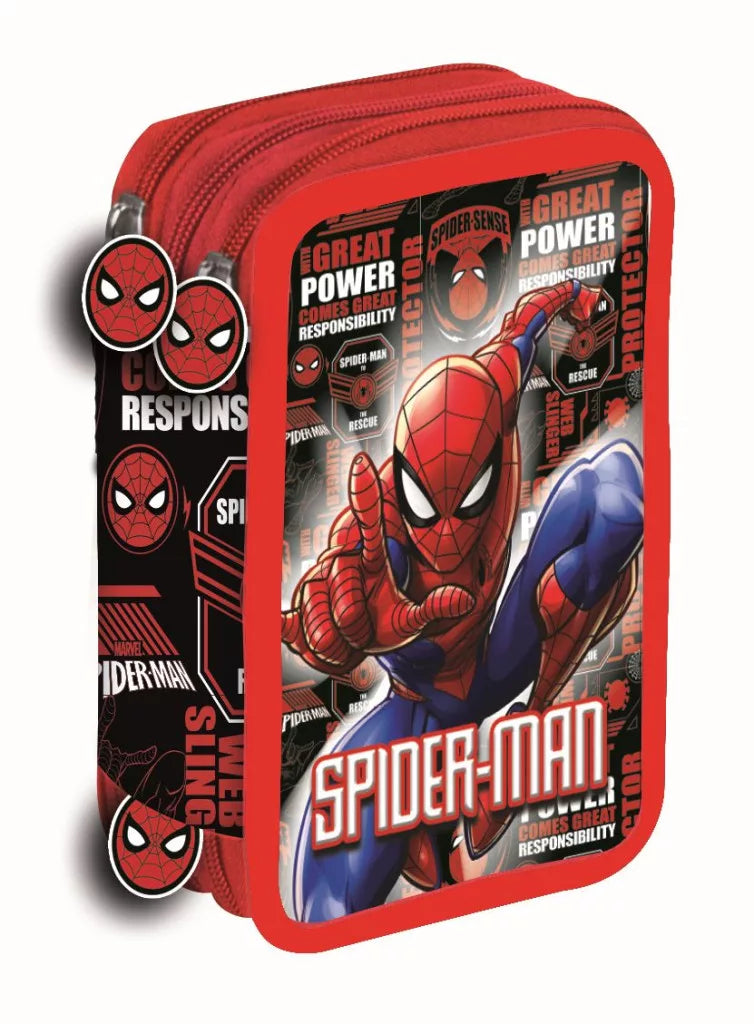 Conjunto Escolar Spiderman Fight On com estojo triplo