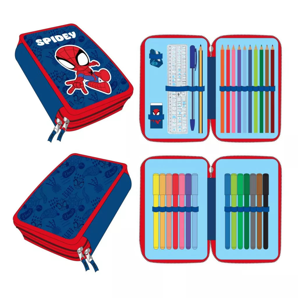 Conjunto Escolar Spidey com estojo duplo