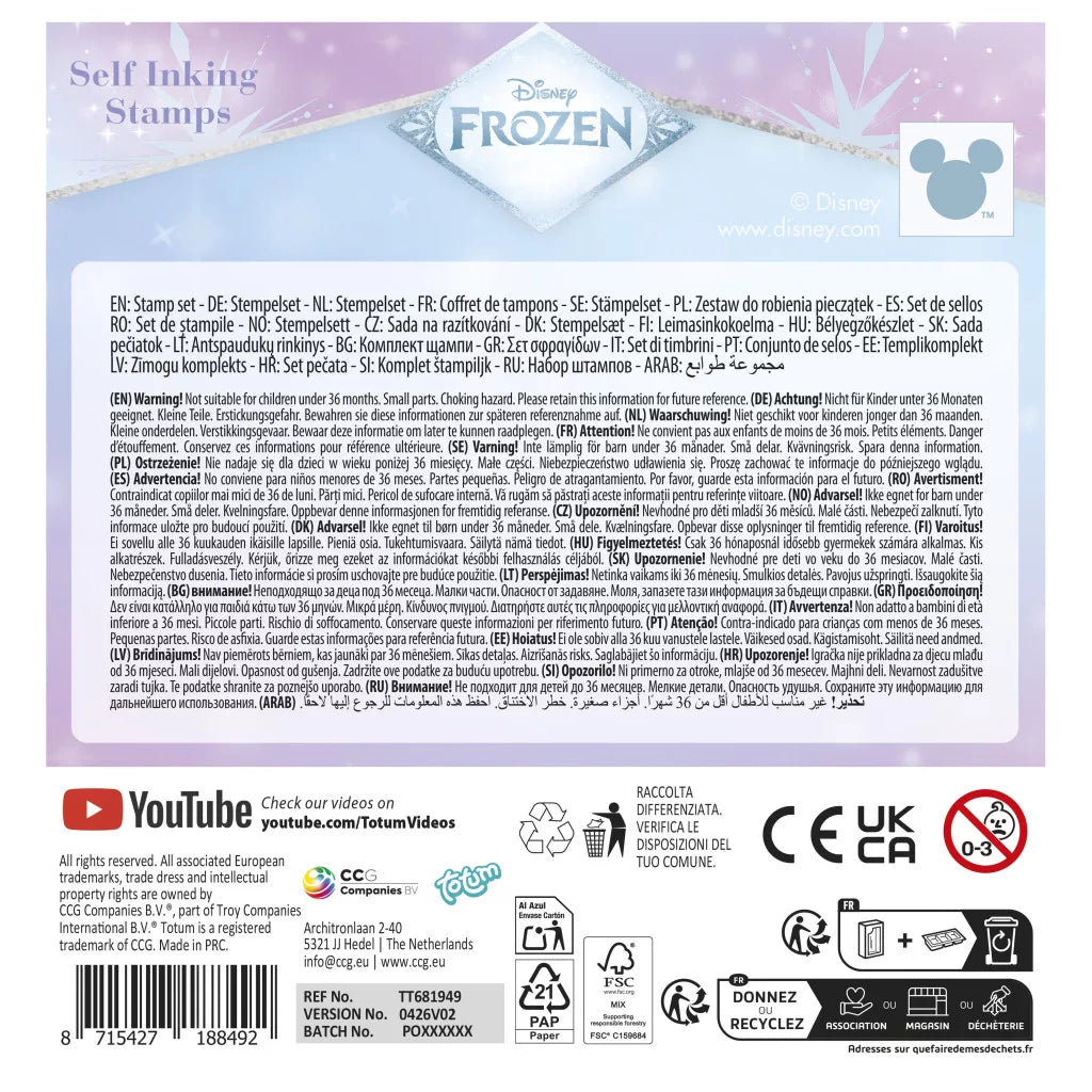 Conjunto de Carimbos Frozen Magic 12 unidades