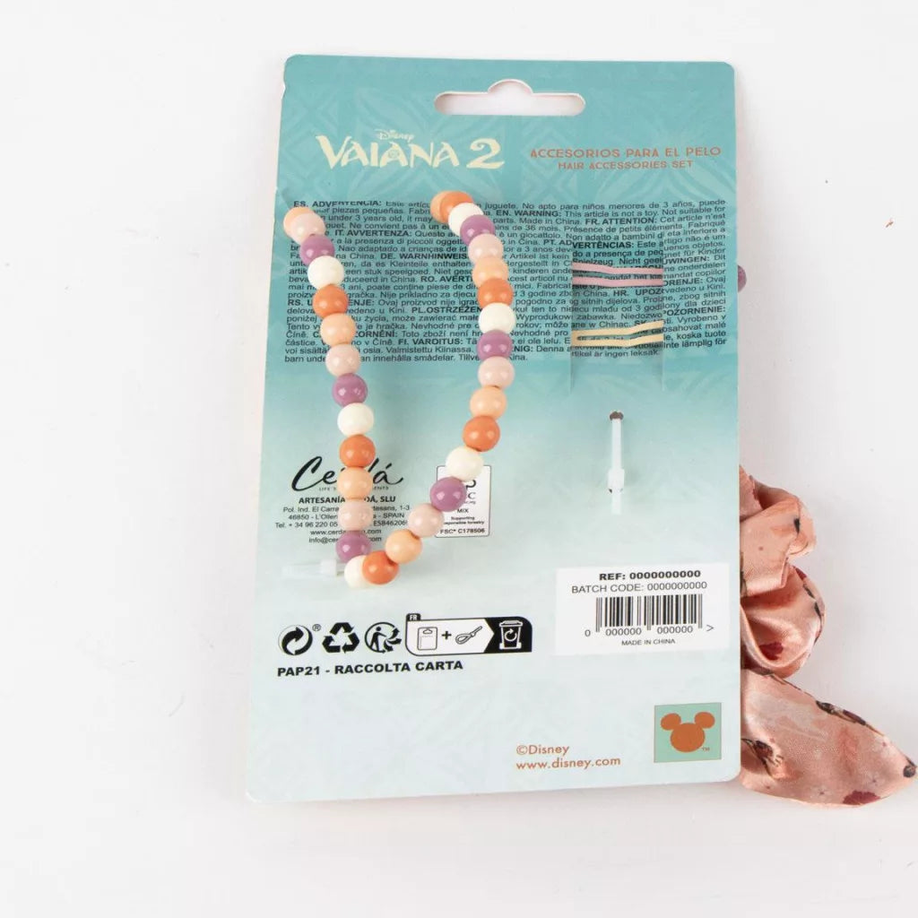 Conjunto de colar e acessórios cabelo Vaiana Big Sis