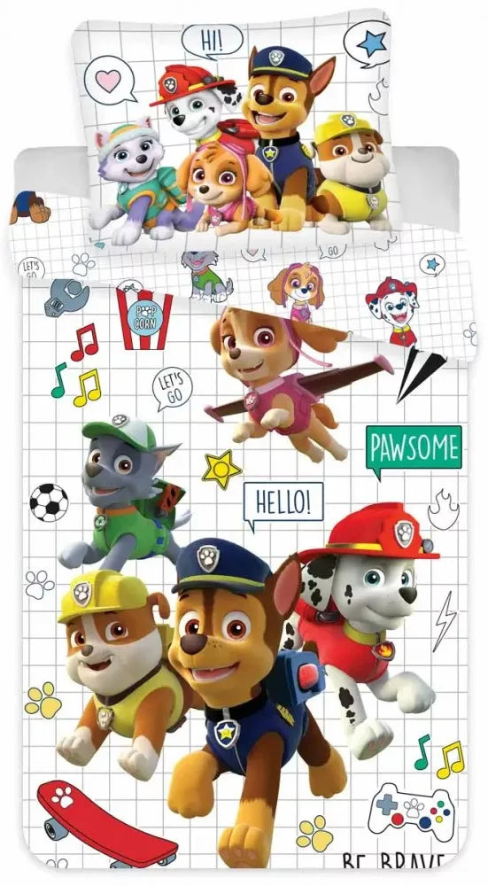 Capa de edredão com fronha Patrulha Pata Grid (100 x 140)