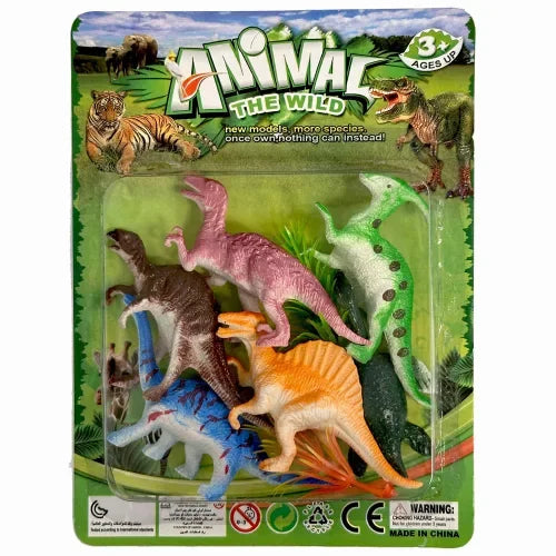 Conjunto 6 figuras de dinossauros plástico - BONECADA