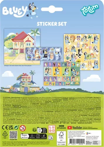 Conjunto Autocolantes e cenário Bluey - BONECADA