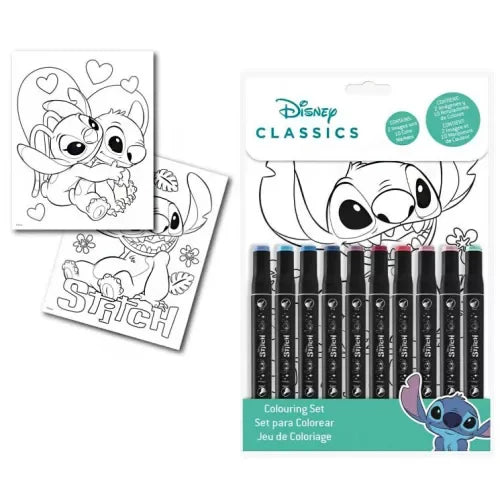 Conjunto colorir por números com marcadores Stitch - BONECADA