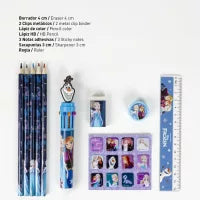 Conjunto Escolar Frozen com estojo transparente - BONECADA