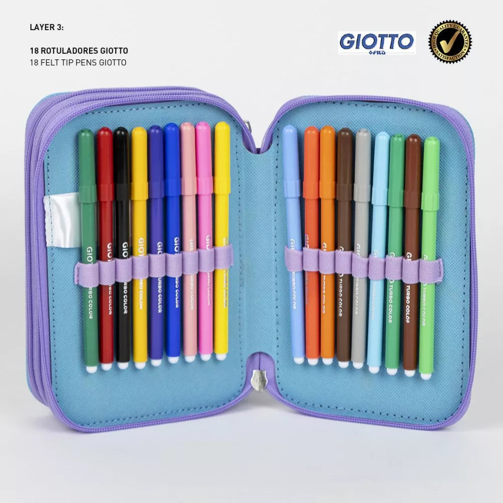 Conjunto Escolar Frozen com estojo triplo - BONECADA