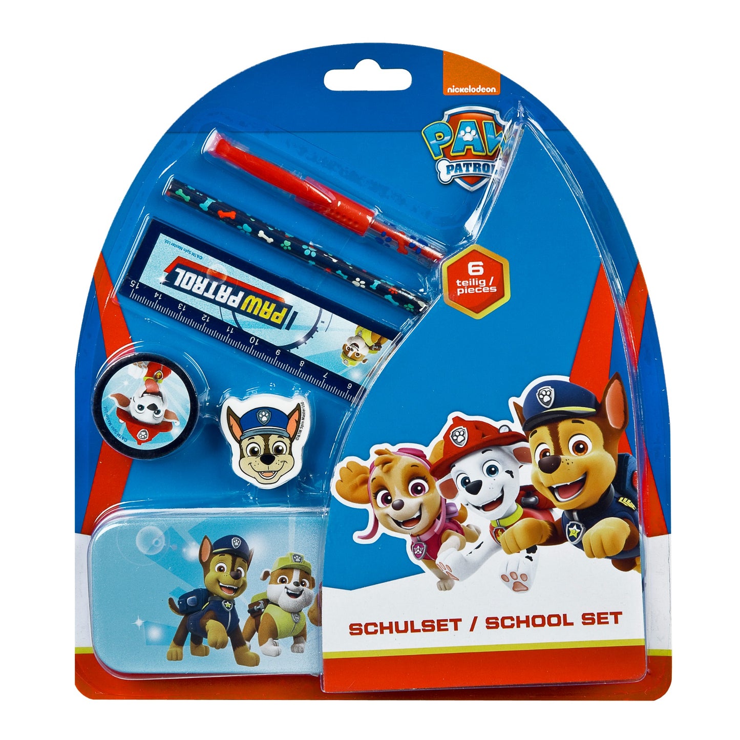 Conjunto Escolar Patrulha Pata - 6 peças - BONECADA