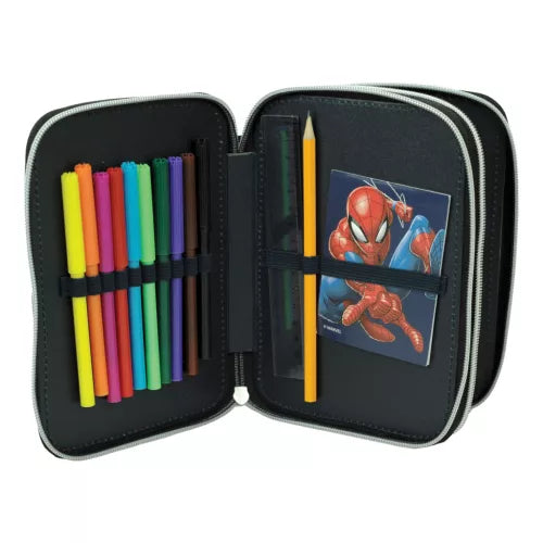 Conjunto Escolar Spiderman Frame com estojo duplo