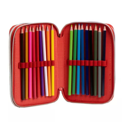 Conjunto Escolar Spiderman Web com estojo triplo