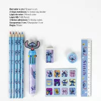 Conjunto Escolar Stitch Angel com estojo transparente - BONECADA