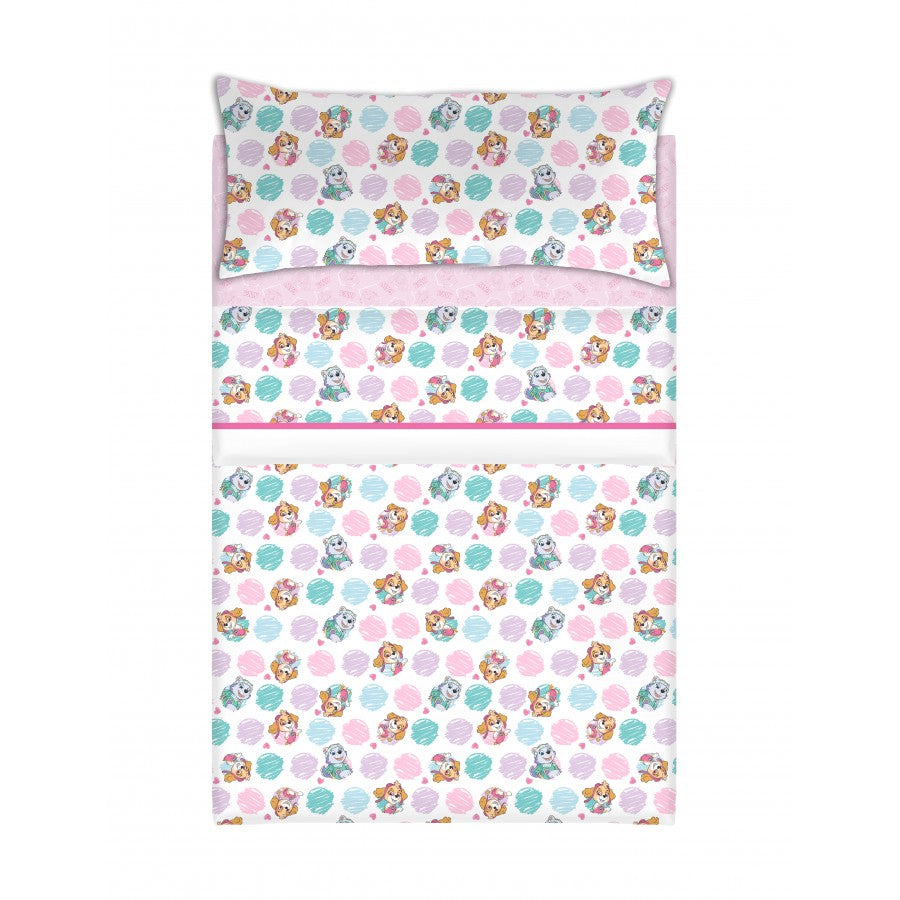 Conjunto lençóis Patrulha Pata Skye e Evereste