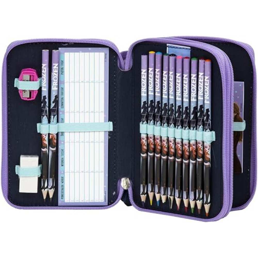 Conjunto Escolar Frozen Idyllic com estojo duplo - BONECADA