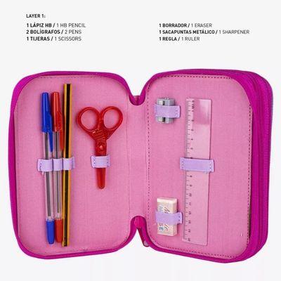 Conjunto Escolar Minnie Daisy com estojo triplo