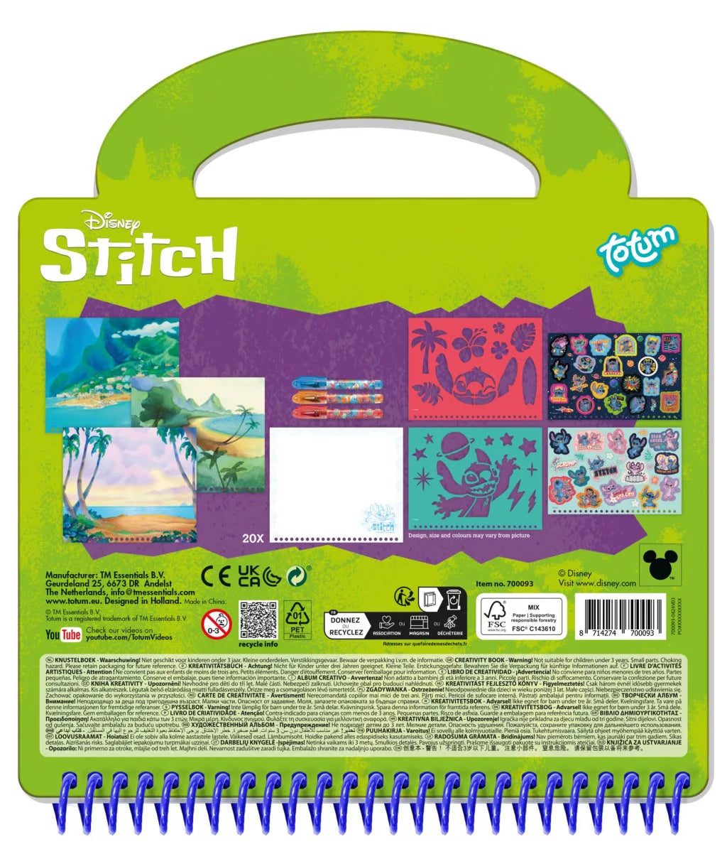 Conjunto de Stencils + autocolantes Stitch - BONECADA