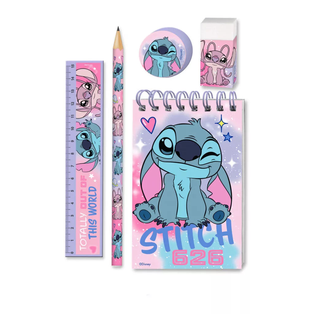 Conjunto escolar Stitch This World (5 peças)