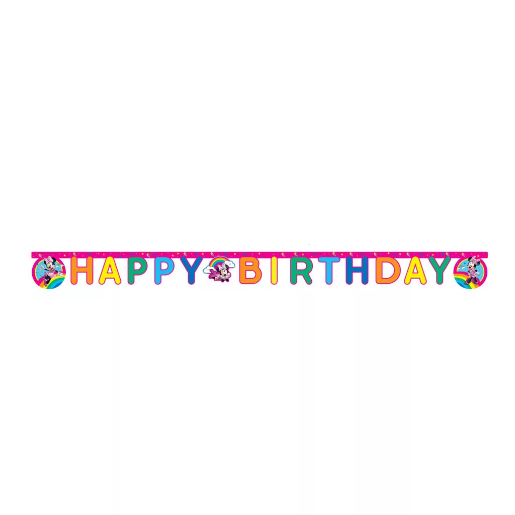 Faixa Happy Birthday Minnie make me smile