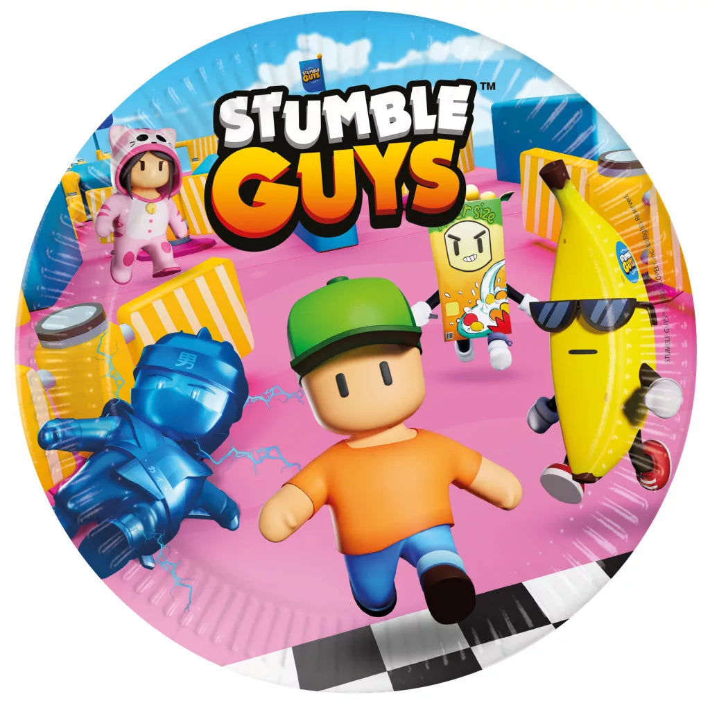 Pratos de papel Stumble Guys (8 unidades)