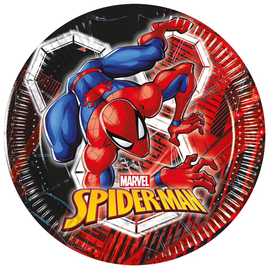 Pratos de papel Spiderman World of Webs (8 unidades)