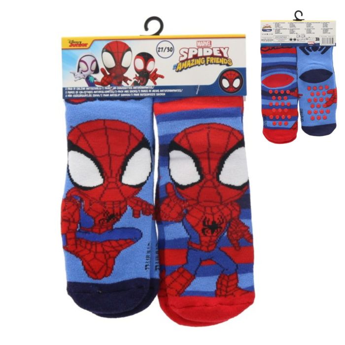 2 pares de meias antiderrapantes Spidey