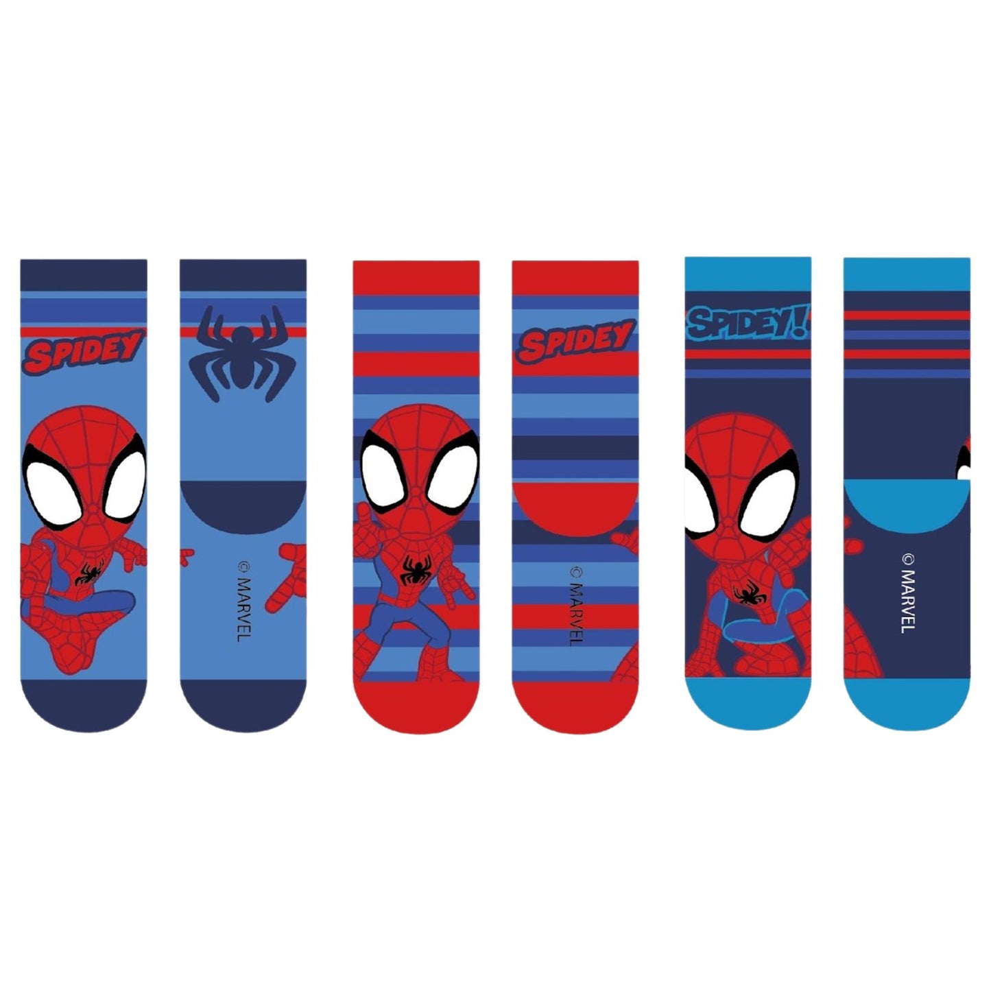 3 pares de meias Spidey