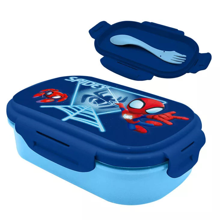 Sanduicheira Spidey Blue Web com talher - BONECADA