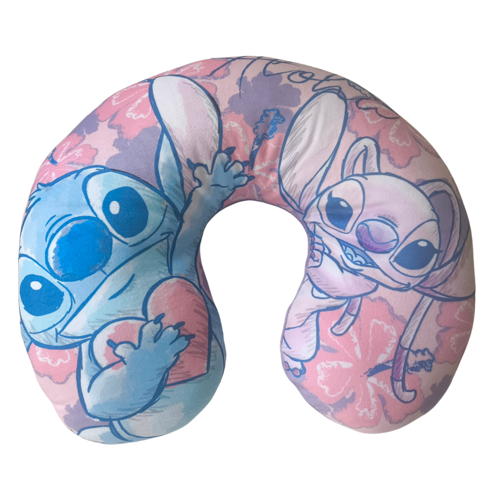 Almofada viagem Stitch - Rosa - BONECADA