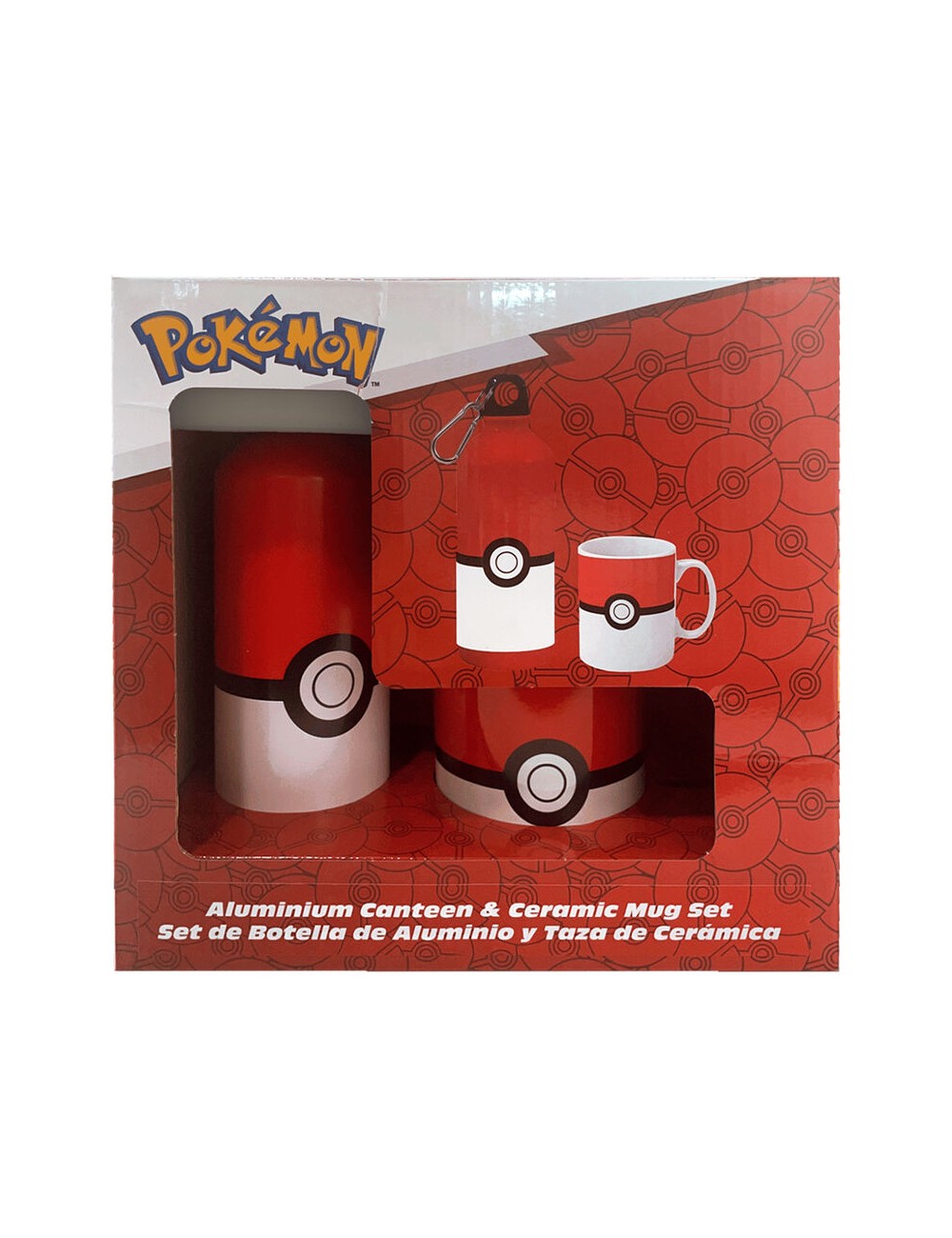 Conjunto Garrafa Aluminio e Caneca de Cerâmica Pokemon