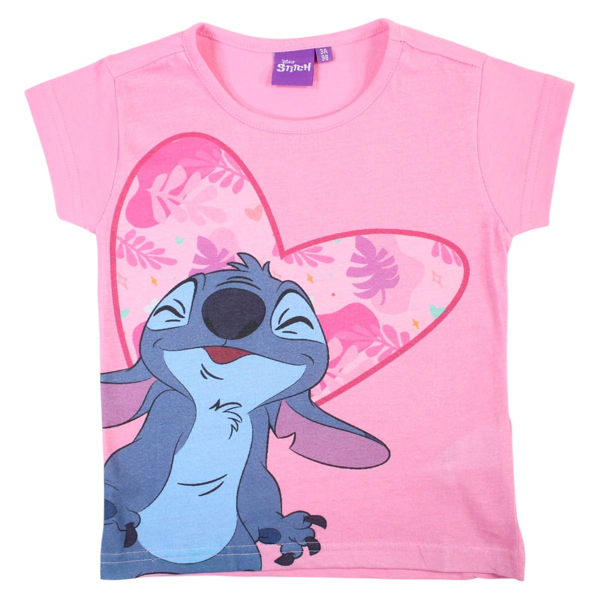 T-shirt manga curta Stitch