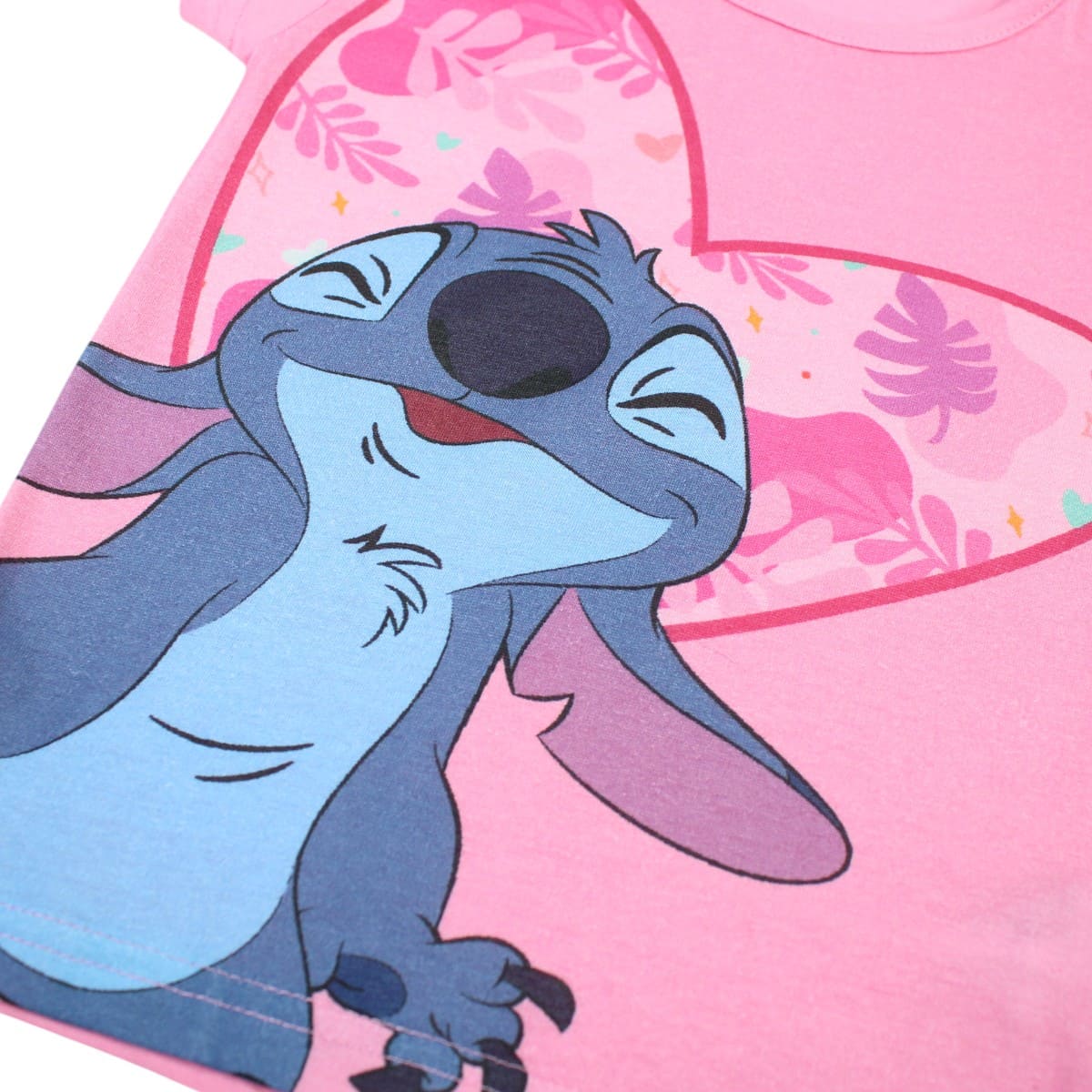 T-shirt manga curta Stitch