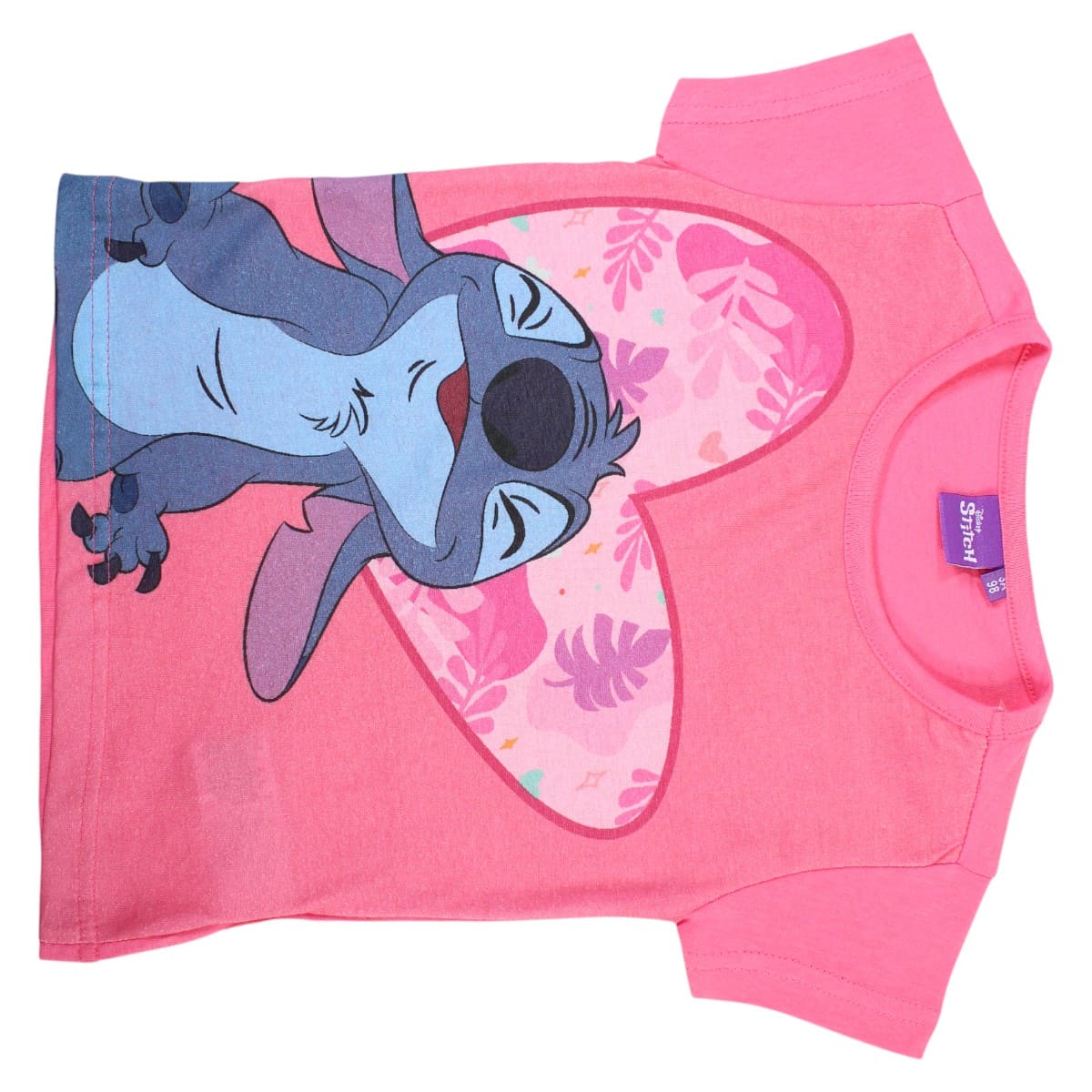 T-shirt manga curta Stitch