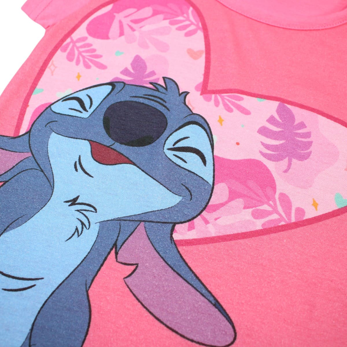 T-shirt manga curta Stitch