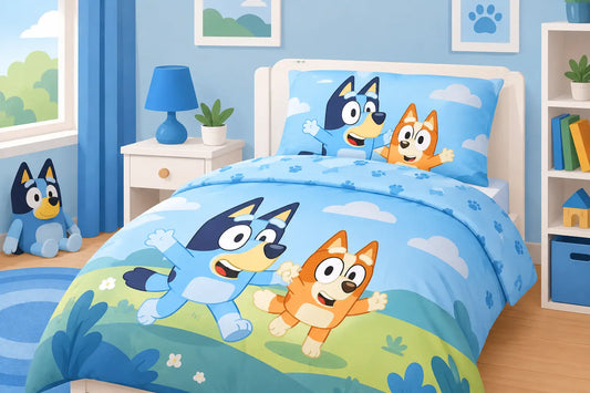 Melhores conjuntos de cama Bluey para criança