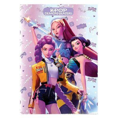 Caderno A4 Pautado K-pop Demon Hunters Hunters 50 Folhas