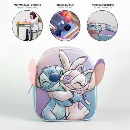 Mochila preescolar 3D Stitch Angel, 31 cm