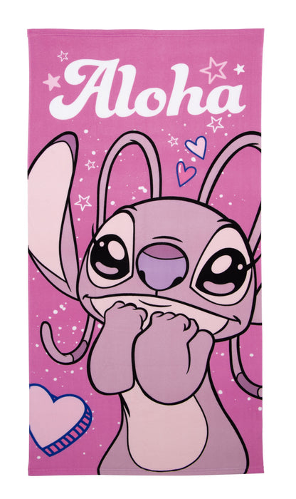 Toalha praia microfibra Stitch Angel