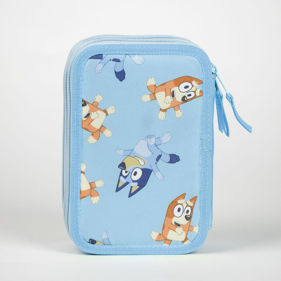 Set escolar Bluey con estuche triple.