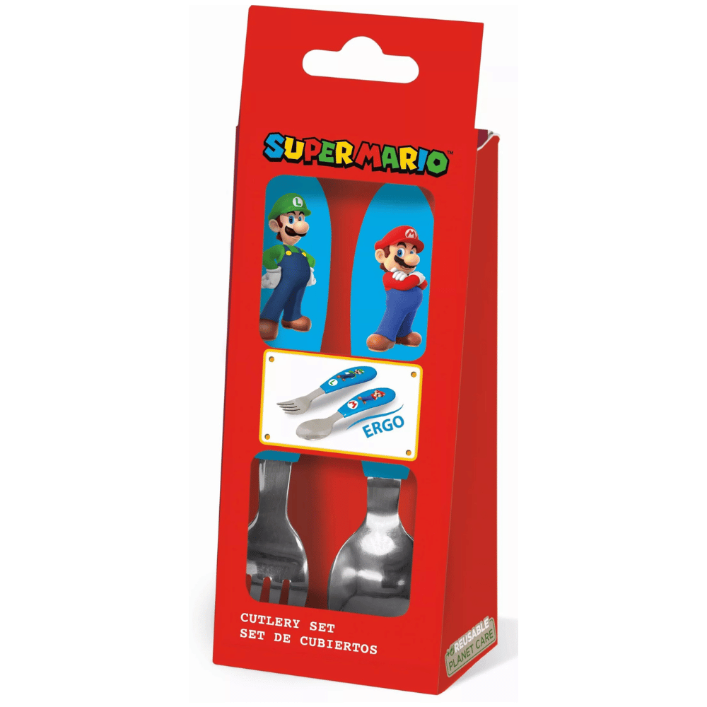 2 talheres ergonómicos Super Mario Brothers