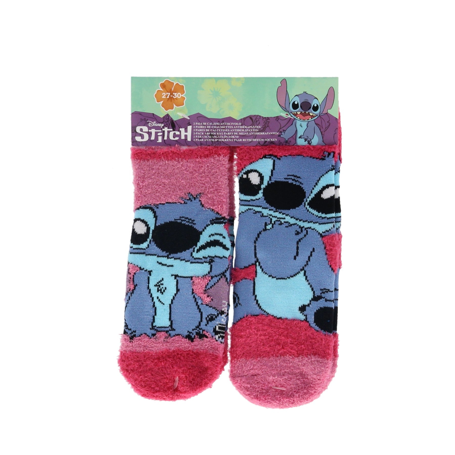 2 pares de meias antiderrapantes Stitch - BONECADA