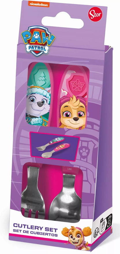 2 talheres ergonómicos Patrulha Pata Girl Superpowers - BONECADA