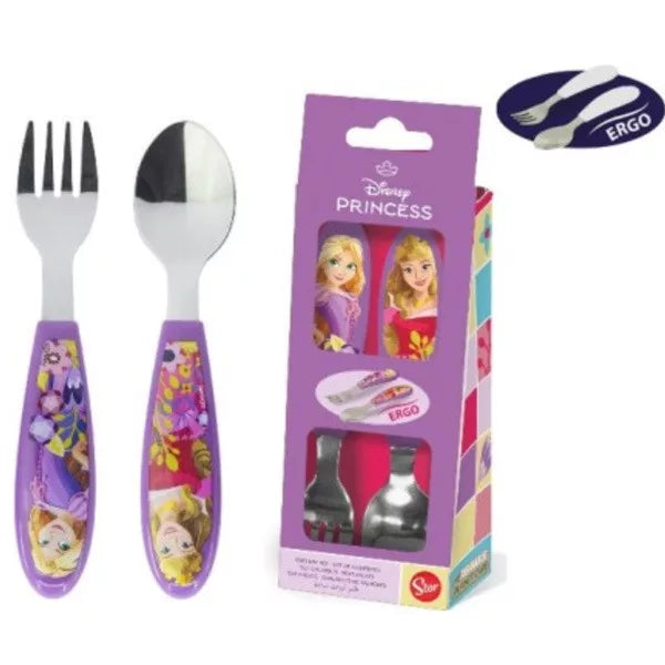2 talheres ergonómicos Princesas Disney