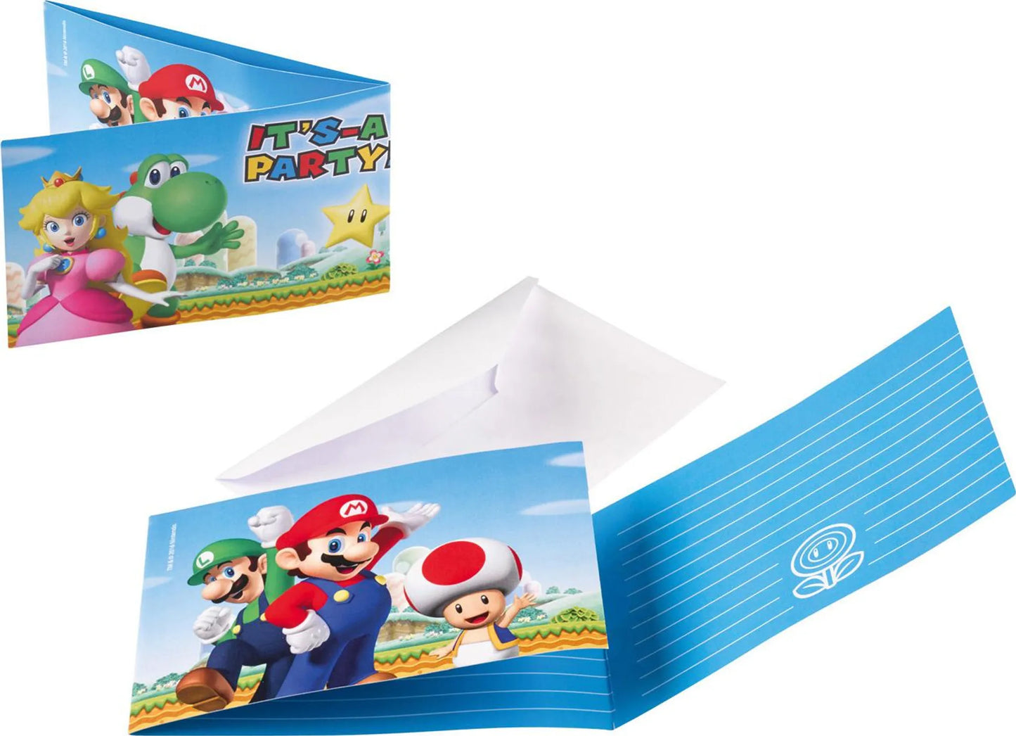 Convites de festa Super Mario (8 unidades)