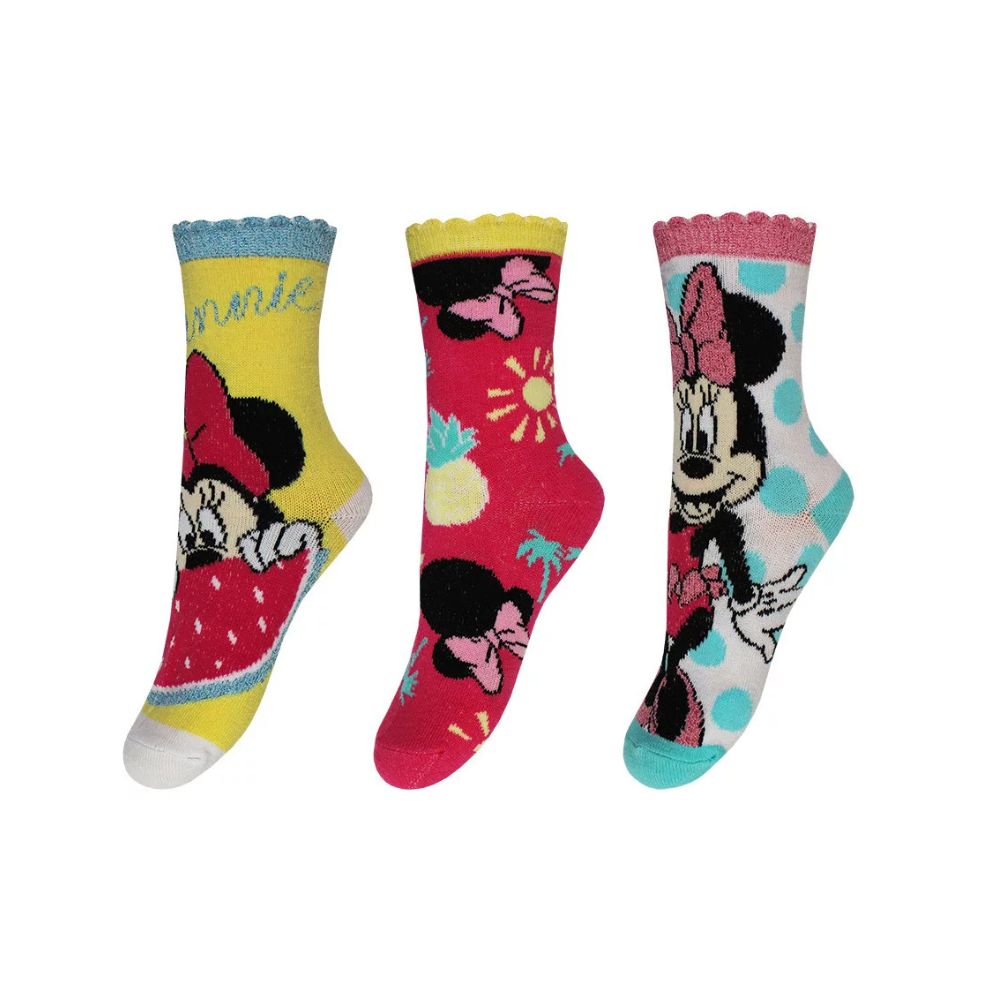 3 pares de meias Minnie Party (23-34)