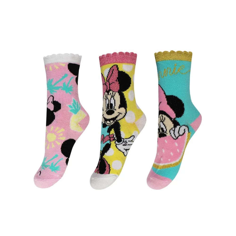 3 pares de meias Minnie Party (23-34)