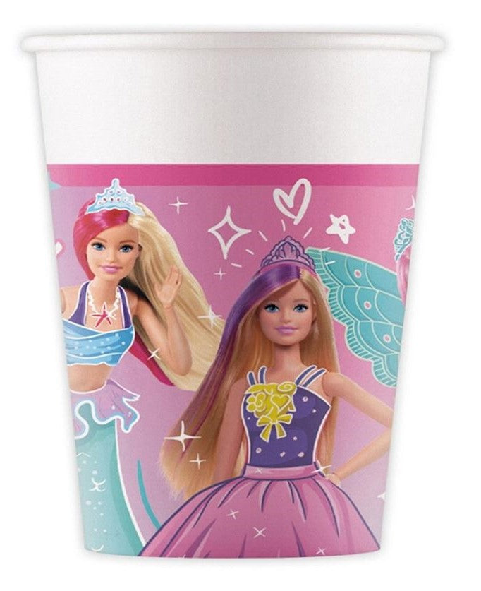 Copos de papel Barbie Fantasy (8 unidades)