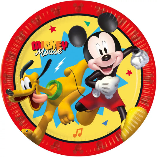 Pratos de papel Mickey Jump into Fun (8 unidades)